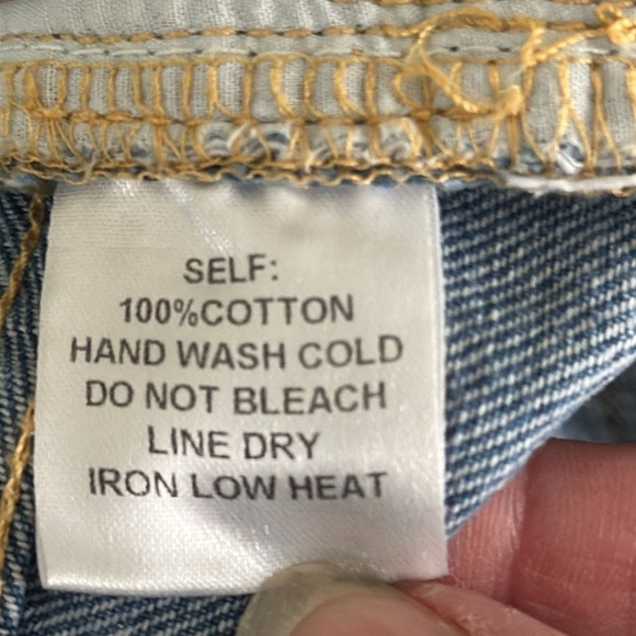 Blue Ivy Jean Shorts Denim Raw Hem Distressed Beachy Grunge Button Fly Cotton L - Picture 5 of 6